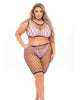 Load image into Gallery viewer, Pink Lipstick Brace for Impact Large Fishnet Top, Shorts, Bra &amp; Thong (Fits up to 3X) PinkQN
