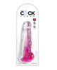 Carica l'immagine nel visualizzatore Galleria, King Cock Pene Trasparente 8" con Testicoli - Rosa
