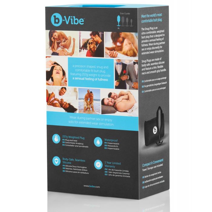 b-Vibe Gewogen Strakke Plug 4 - 256 g Zwart