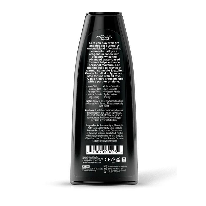 Wicked Sensual Care Aqua Heat Lubrifiant Chauffant à Base d'Eau - 4 oz