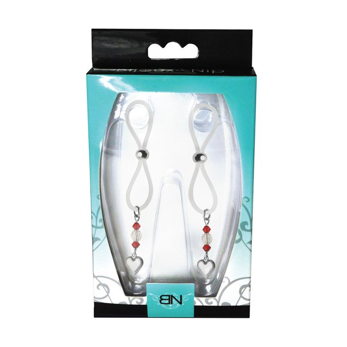 Bijoux de Nip Nipple Halos Heart Charm - Red/Clear