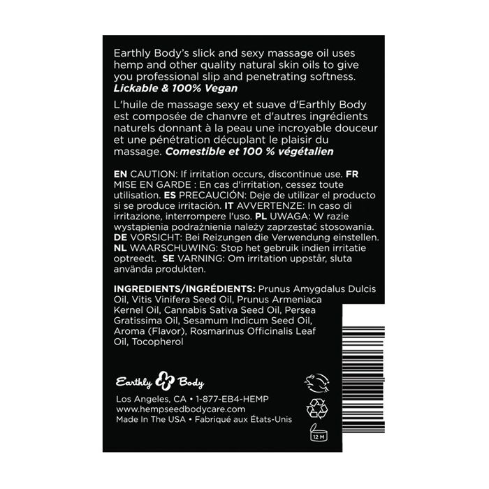 Earthly Body Edible Massage Oil - 2 oz Pineapple