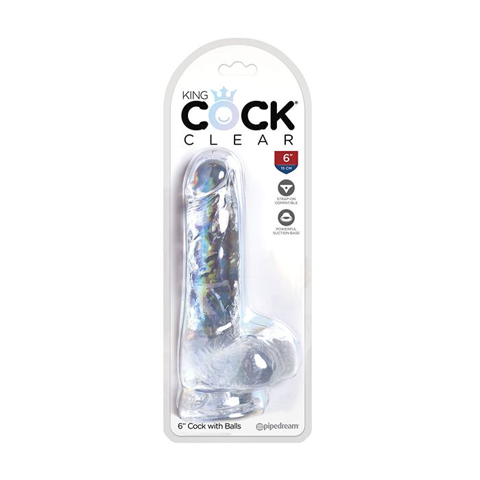 King Cock Clear 6" Cock w/Balls