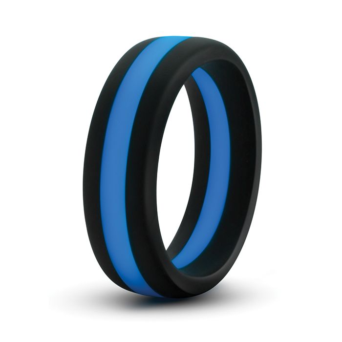 Blush Performance Silicone Go Pro Cock Ring Black Blue Hypoallergenic Comfort