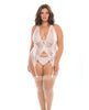 Carregar imagem no visualizador da Galeria, Noah Soft Cup Merrywidow w/Garter Straps &amp; G-String Peach Whip 3X/4X
