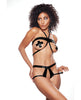 Carica l'immagine nel visualizzatore Galleria, Kitten Cherry Open Bra &amp; Panty Black O/S

