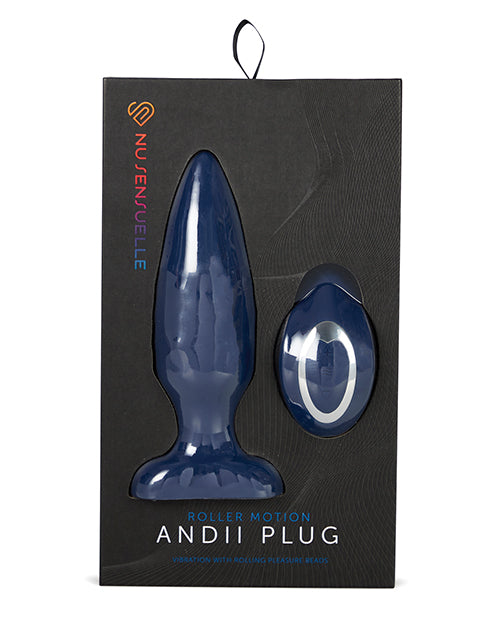 Nu Sensuelle Andii Vertikaler Rollbewegungs-Butt-Plug - Navy