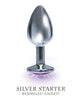 Lataa kuva gallerian katseluohjelmaan, $$The 9's The Silver Starter Bejeweled Round Stainless Steel Plug - Violet
