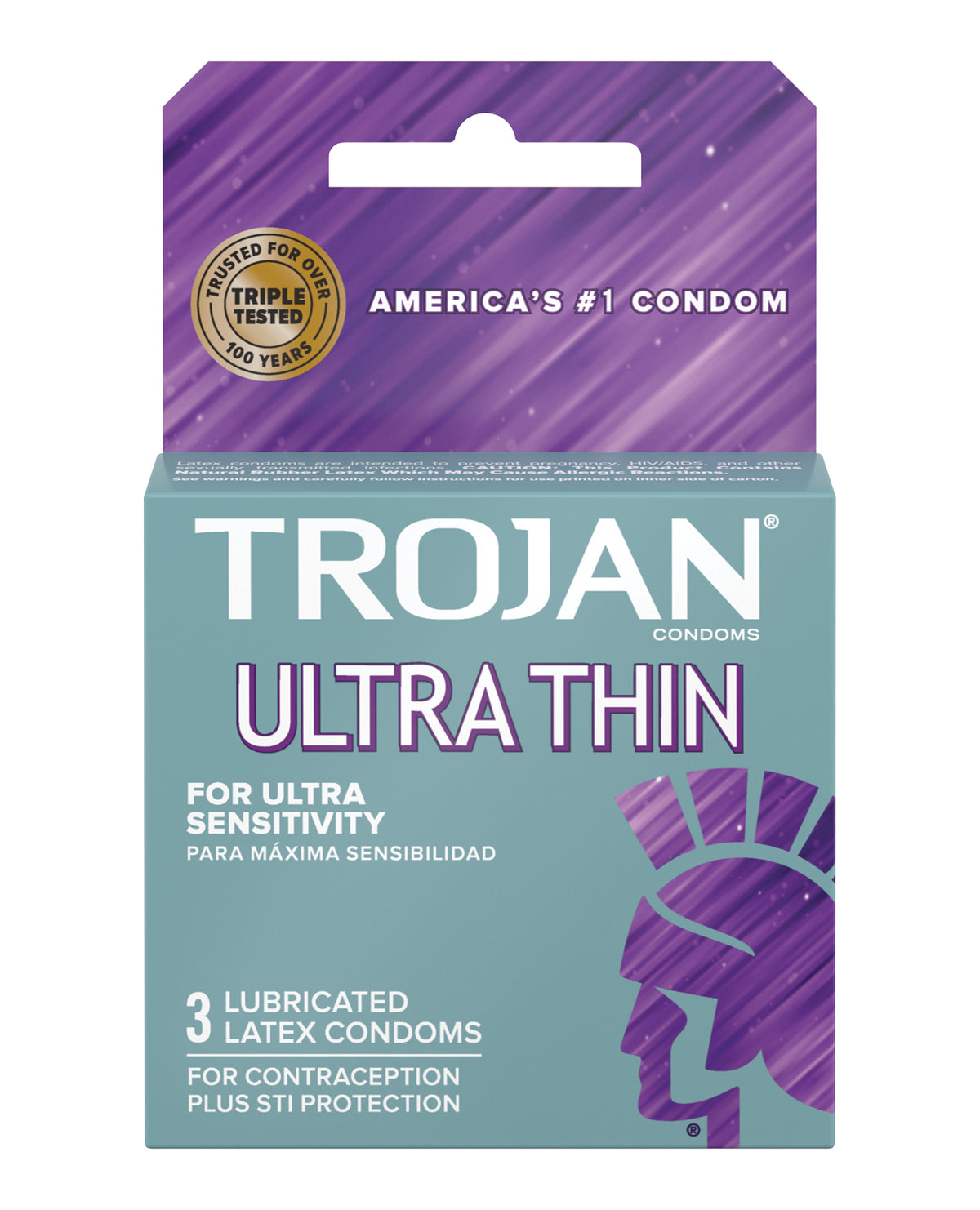 Trojan ultra tunna smorda kondomer - ask med 3 stycken