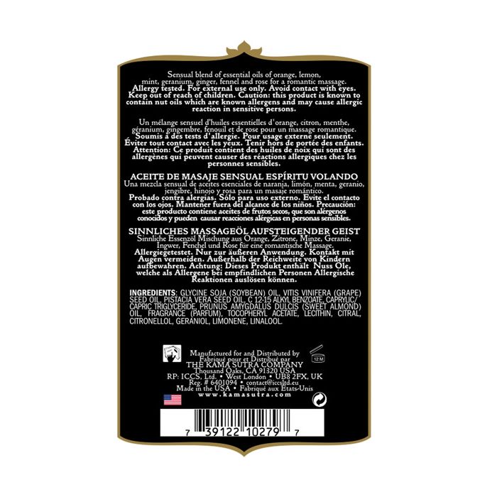 Kama Sutra Aromatics Massageolie - 2 oz Soaring Spirit