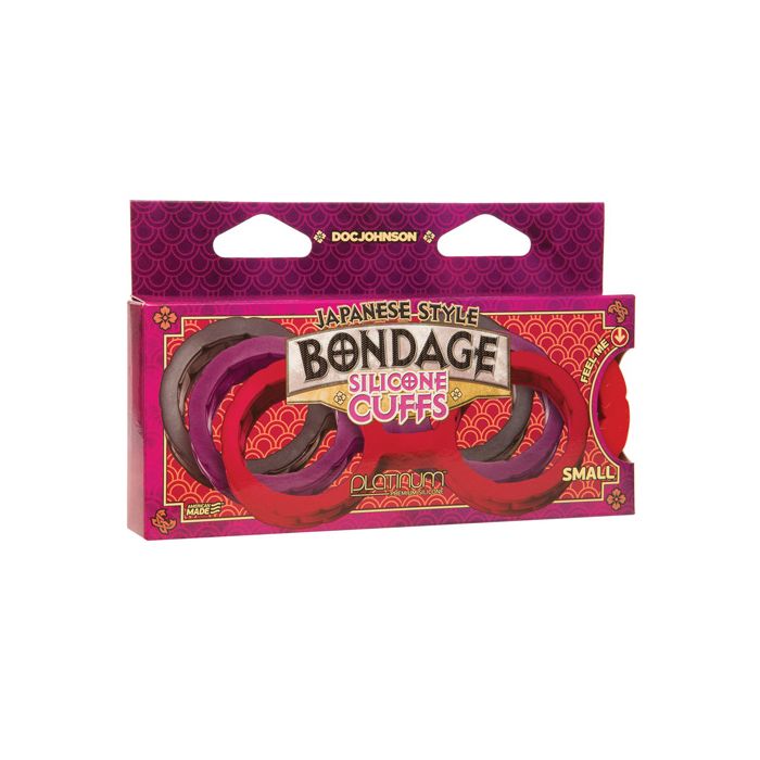 Japanese Bondage Silicone Cuffs Small - Red