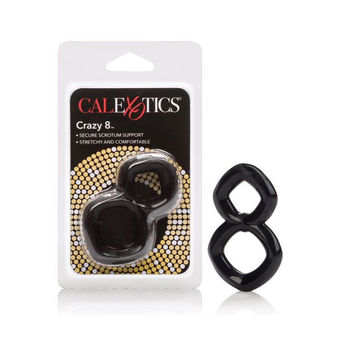 Crazy 8 Enhancer Double Cock Ring - Black