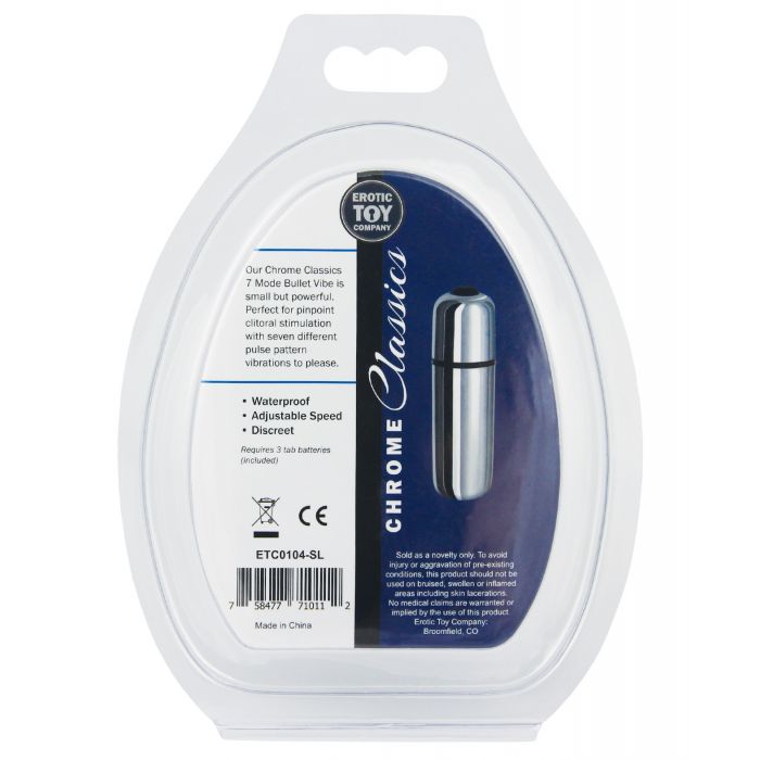 Chrome Classics Bullet Vibrator 7 Hastigheter Silver Vattentät