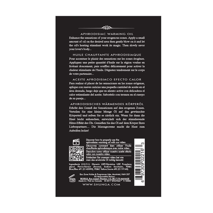Aceite Calentador Shunga - 3.5 oz Sorbete de Medianoche