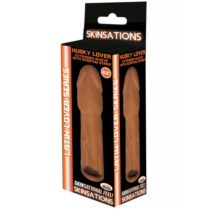 Skinsations Latin Lover 6.5" Husky Extension Sleeve w/Scrotum Strap