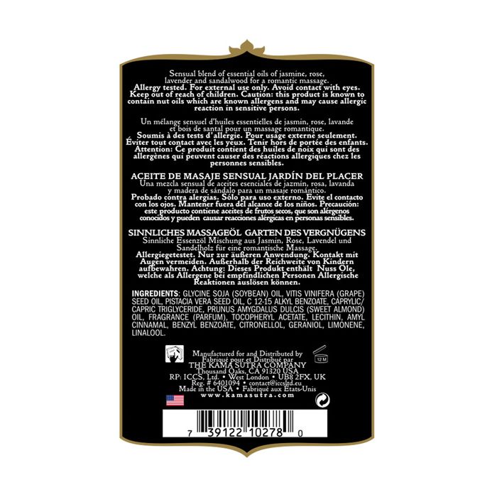 Kama Sutra Aromatics Massage Oil - 2 oz Pleasure Garden