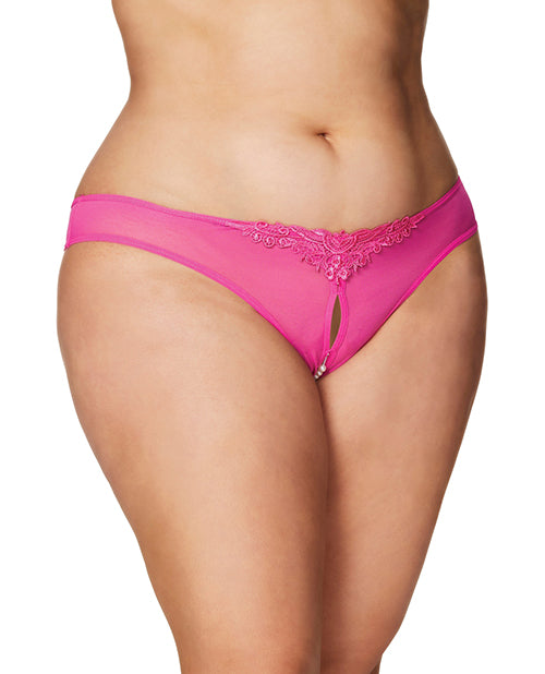 Stringtrosa utan gren med pärlor het rosa 1X/2X