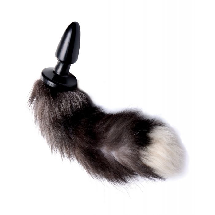 Tailz Grey Fox Tail Anal Plug Semi Flexible For Comfort With Tapered Design Ideal For Beginners And Experienced Users
