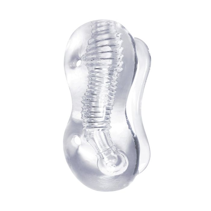 The 9's Clear Stroke Twister Masturbator With Handle And Grips