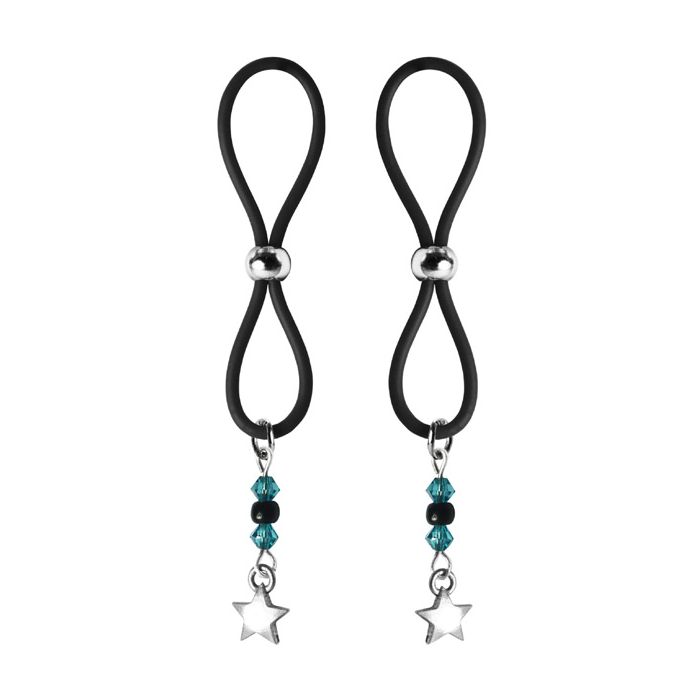 Bijoux de Nip Nipple Halos Star Charm - Turquoise/Black