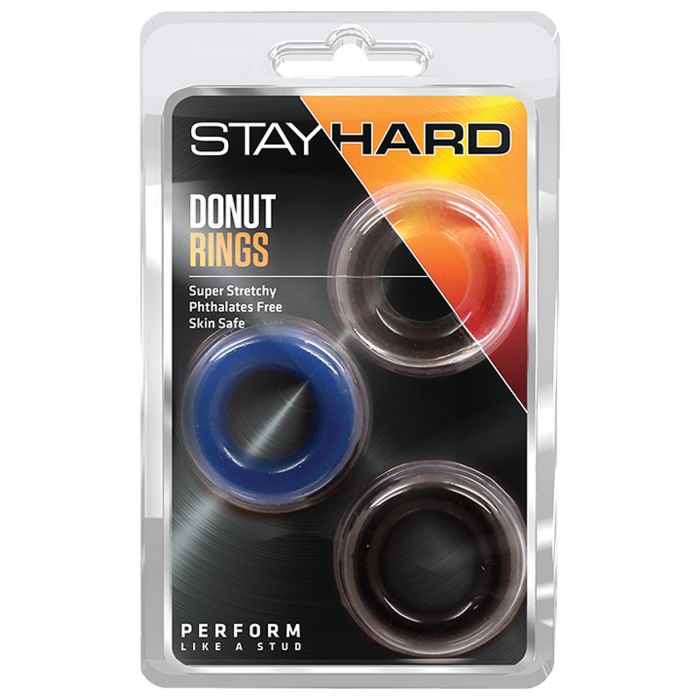 Blush Stay Hard Donut Rings 3 Pack Cock Rings For Endurance And Stamina