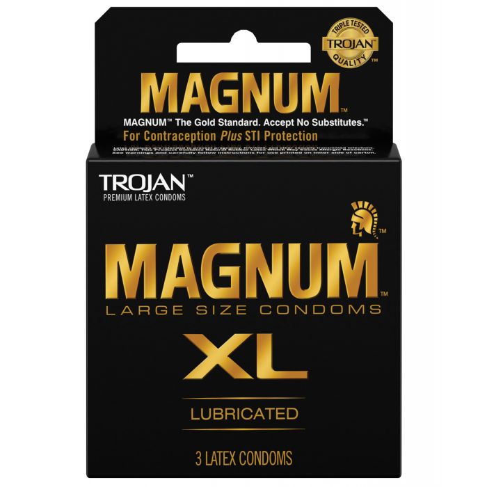 Trojan Magnum XL Condoms Pack of 3 Extra Large Size for Comfort