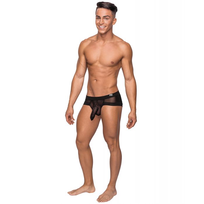 Micro mini corto de malla elástica Male Power Hoser negro mediano