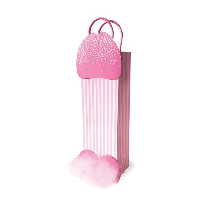 Penis Shaped Gift Bag With Glitter Sequins And Feathers