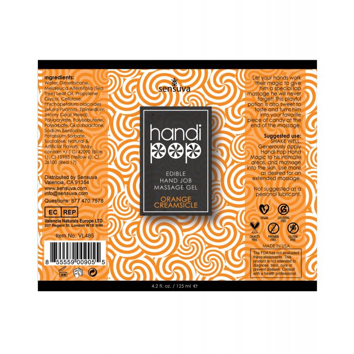 Handipop Handjob Massagegel - 4.2 oz Orange Creamsicle