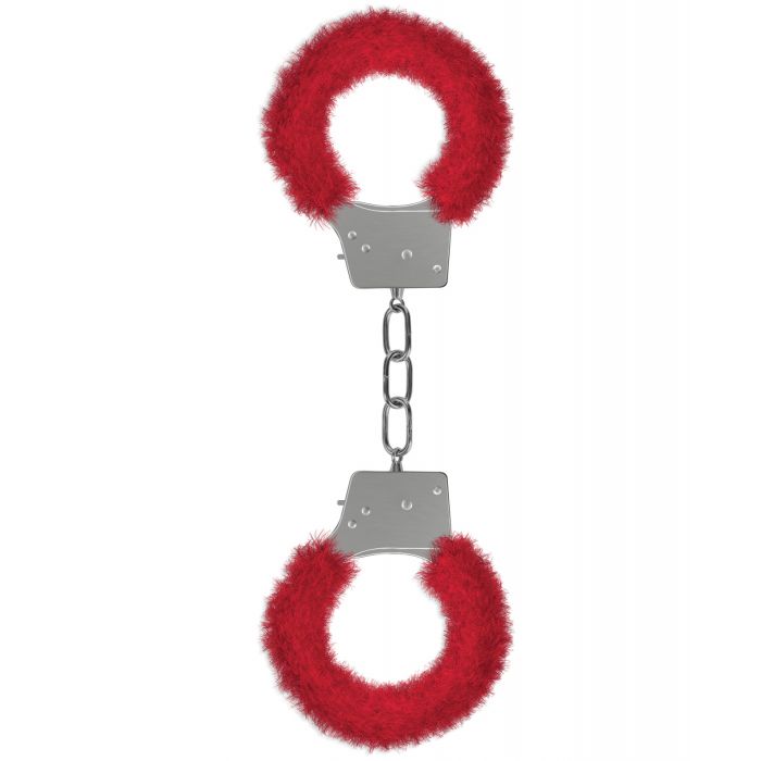 Shots Ouch Beginner's Handcuffs Furry - Red