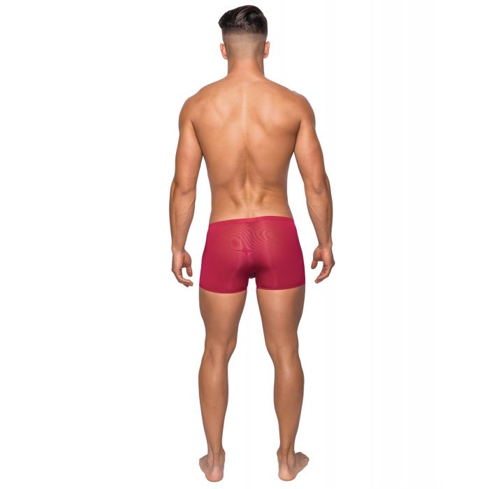 Seamless Sleek Short w/Sheer Pouch Red MD