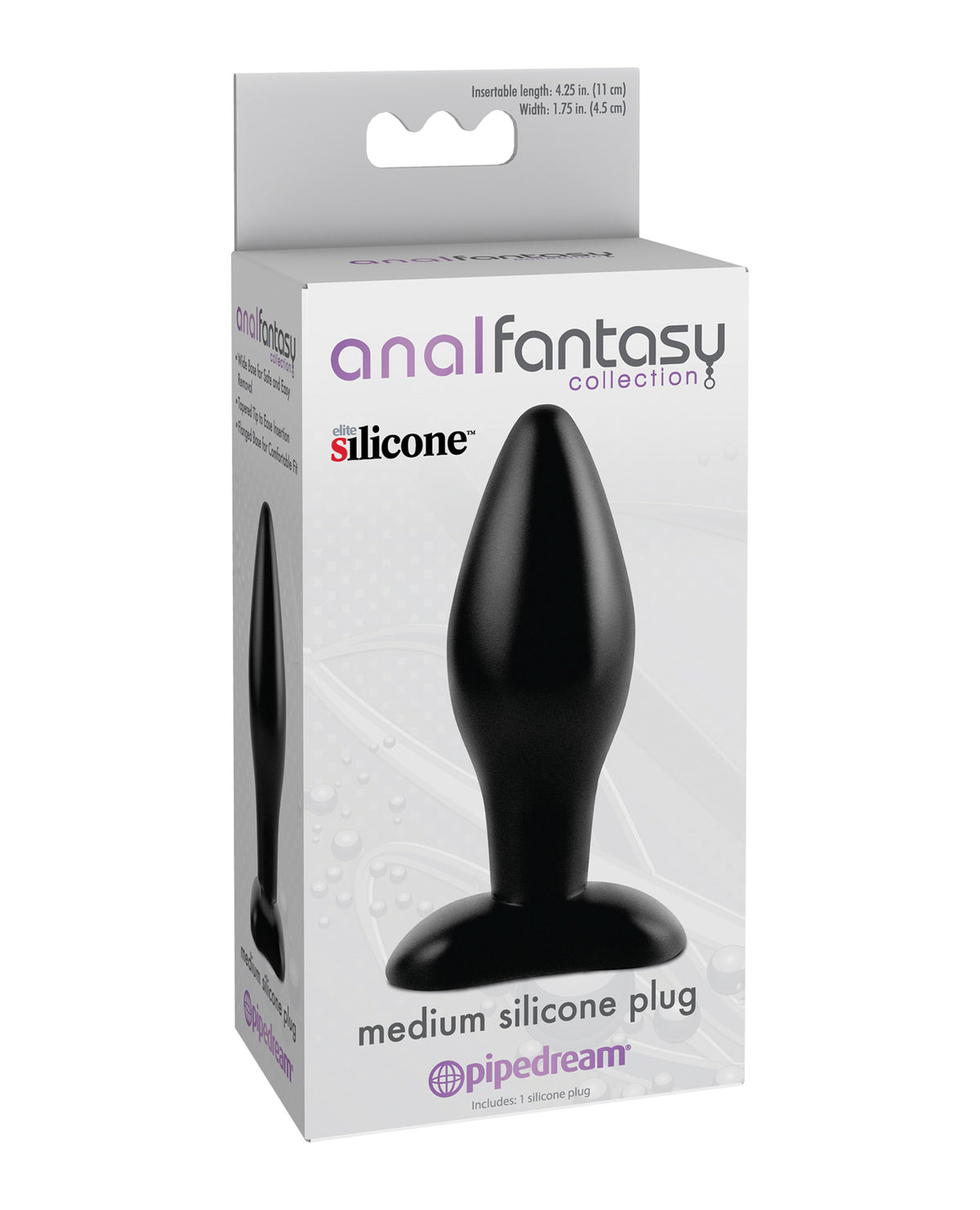 Collezione Fantasy Anale Plug Medio in Silicone - Nero