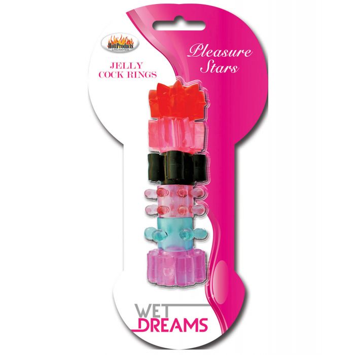 Wet Dreams Pleasure Stars Jelly Cock Rings Six Pack
