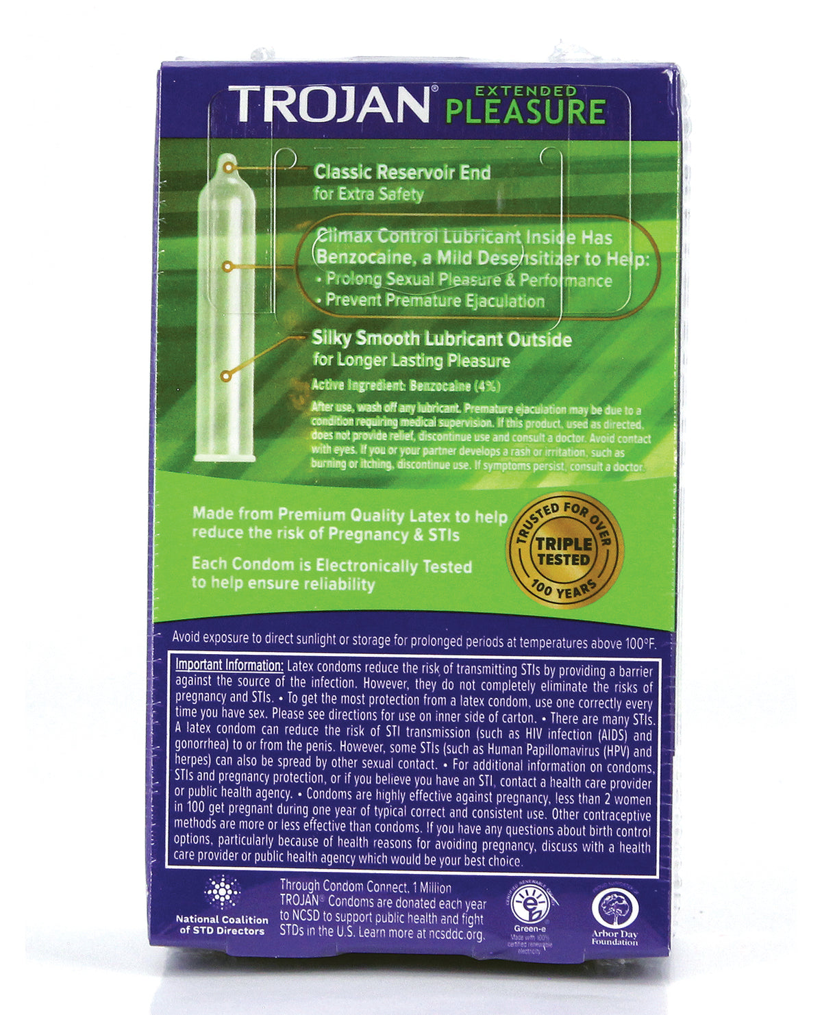 Trojan Extended Pleasure Condoms - Box of 12