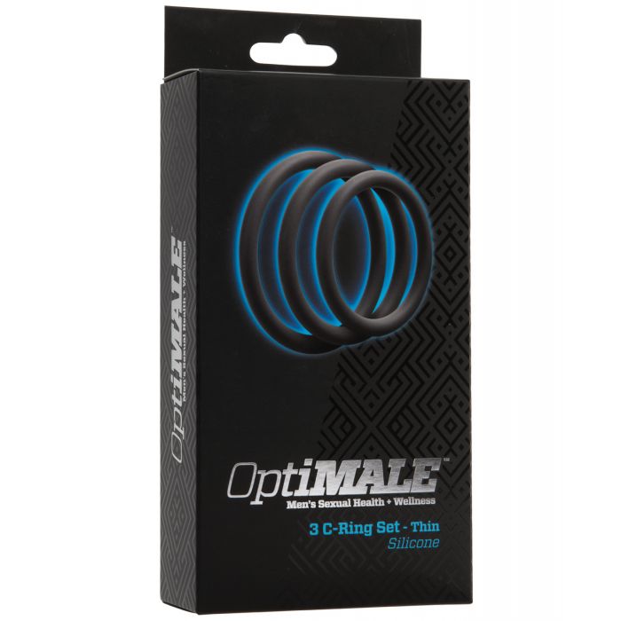OptiMale C Ring Kit Thin Silicone Three Ring Set Slate