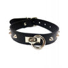 Load image into Gallery viewer, Rouge Leather O Ring Studded Collar - Black
