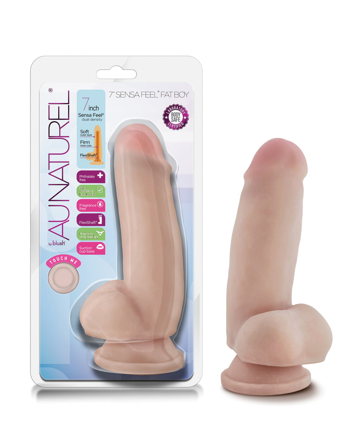 Blush Au Naturel 7 Inch Fat Boy Beige Sensa Feel Dildo