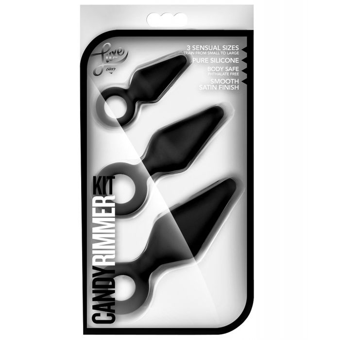 Blush Luxe Night Rimmer Anal Training Kit Three Plugs Black