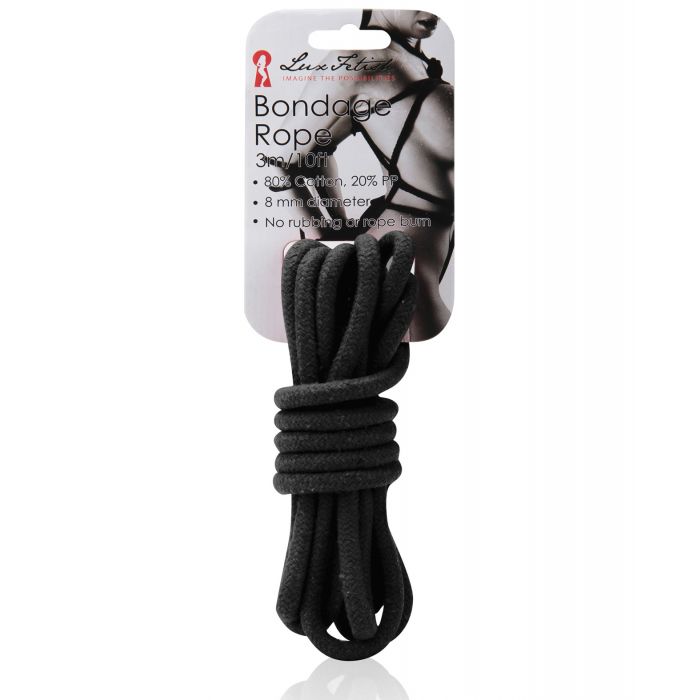Lux Fetish Bondage Rope - 3 m Black