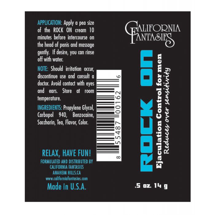 Rock On Ejaculation Control for Men - .05 oz Tube Bowl of 36