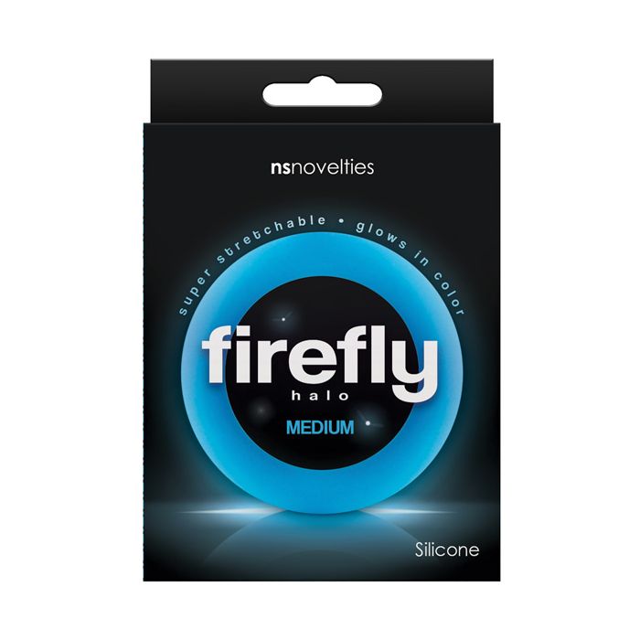 Firefly Halo Medium Blue Silicone Cockring Glow In The Dark