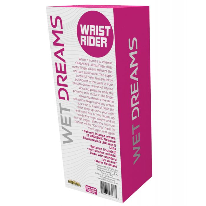 Wet Dreams Wrist Rider Finger Play Sleeve w/Wrist Strap - Hot Pink