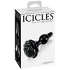 Carica l'immagine nel visualizzatore Galleria, Icicles No. 77 Hand Blown Glass Rose Butt Plug - Black

