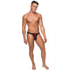 Load image into Gallery viewer, Kiss Me Stretch Mesh Micro Thong V Blk/Rd L/XL
