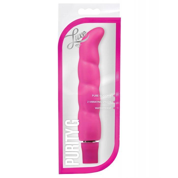 Blush Luxe Purity G Silicone Vibrator Pink Satin Finish 6.25 Inches Push Button