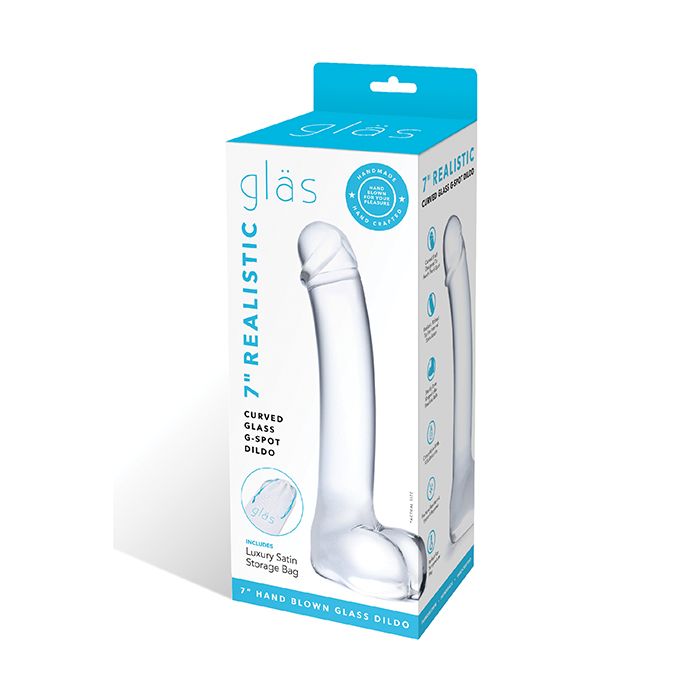 Glas 7 Inch Realistic Curved Glass G Spot Dildo Sex Toy