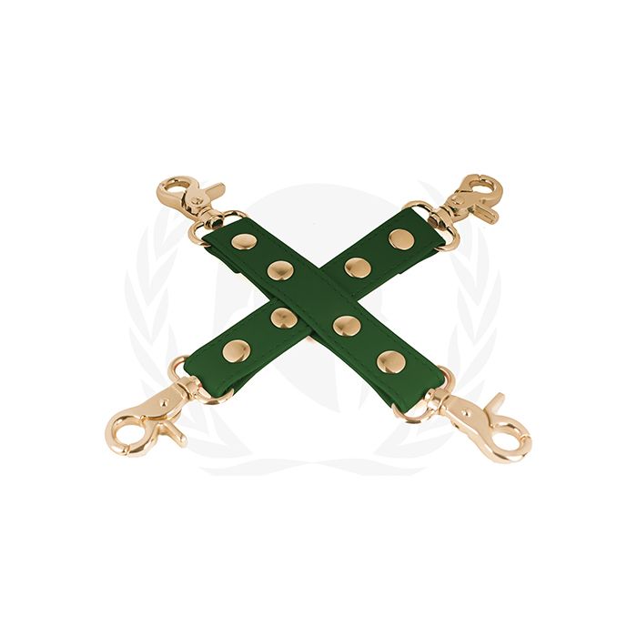 Spartacus PU Hog Tie w/Gold Hardware - Green