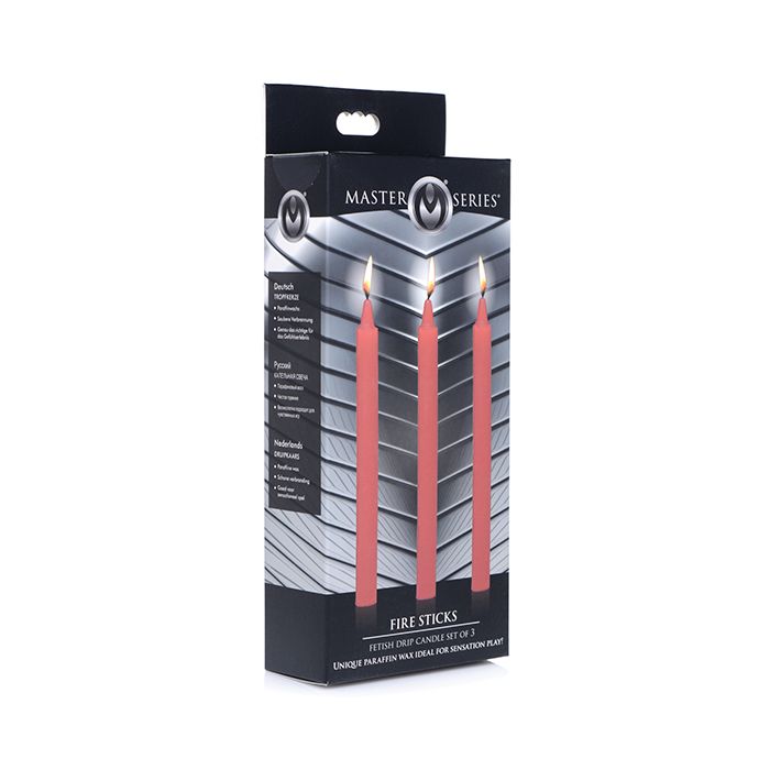 Master Series Bougies Goutte Fetish - Bâtons de Feu Lot de 3