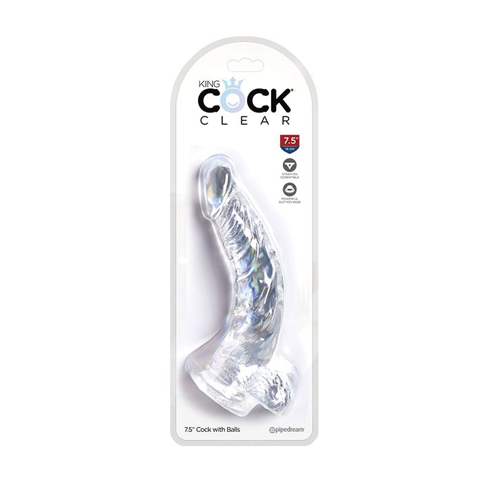 King Cock Clear 7.5" Cock w/Balls