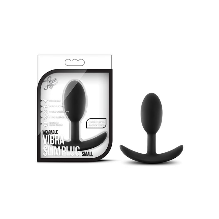 Blush Luxe Draagbare Vibra Slim Plug Klein - Zwart
